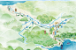 琵琶湖，京都和大阪鸟瞰图