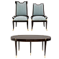 Ebonized Palisander Dining Table and Eight Chairs by Albano 1