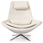 Kardiel Retropolitan Modern Lounge Wing Chair, Heather White Cashmere Wool modern-armchairs-and-accent-chairs