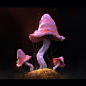 Скрытыеучителя#art#3D #zbrush #photoshop #digital #concept #design #light #shadows #sss #mushroom #orbs #pink #blue #psilocybin #cubensis #magical #fantasy #glow #depth：