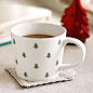 U-PICK原品生活 十字绣陶瓷水杯 咖啡杯--小树  茶杯  杯子 创意