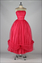 vintage 1950s dress . fuchsia pink tulle . by millstreetvintage