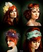 Ban.do black label hair accessories - old hollywood glamour flower and feather headbands suitable for weddings and parties