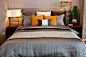 灰蓝色仿丝纯色样板房间床上用品新中式欧式美式现代简约风床品-淘宝网