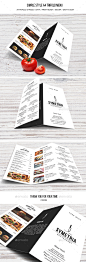 Simple Style A4 Trifold Menu - Food Menus Print Templates