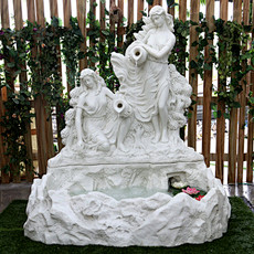 大型欧式喷泉天使雕塑流水喷泉花园假山鱼池...