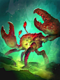Starving Crab, Grace Liu : Hearthstone card art, just realized it got released with Kobolds and Catacombs set at some point last year 

I love crabs and all seafood in general, and it was really fun trying to paint the textures of the shell.

©Blizzard En