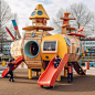 充满活力的 AI 系列将儿童游乐场设想为宇宙飞船、小船和齐柏林飞艇