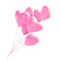 粉色心形免抠png透明气球素材
