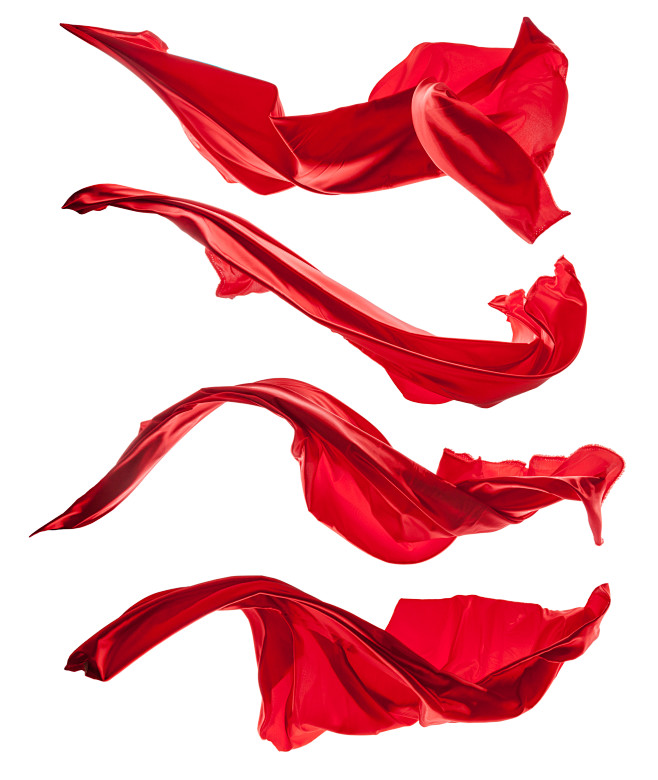 红色舞动飘带，丝绸背景，丝绸，素材背景，
