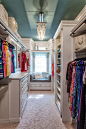 Love the teal ceiling. Please be mine, Closet!