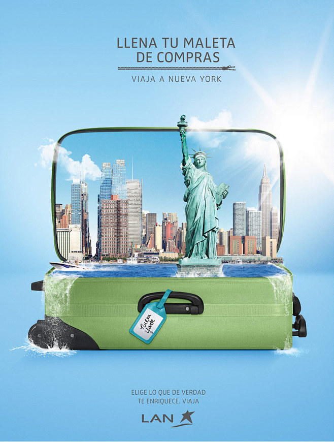 你的手提箱装满了体验旅行旅游创意PS合成...
