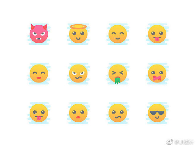 #图标设计# 搞怪又可爱一组emoji表...