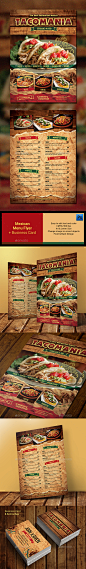 Mexican Menu + Business Card - Food Menus Print Templates