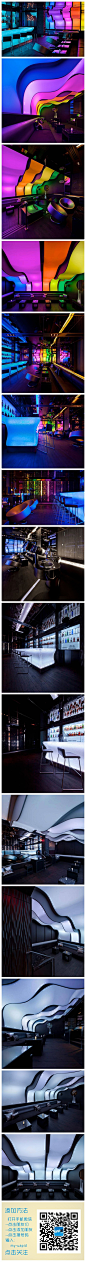 [蒙特利尔Wunderbar酒吧] 由BPC的设计团队设计完成，为了体现抽象而具有现代格调的酒吧空间，BPC选择了色彩丰富的灯光效果。