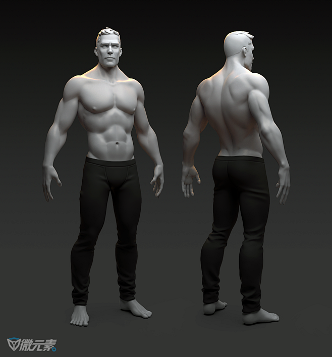 Zbrush超级英雄男性角色雕刻3D模型...