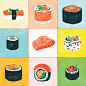 I ♡ Sushi : Food illustration