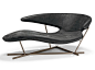 Leather Chaise longue MANTA by Arketipo