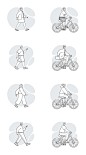 流行色彩线性人物办公骑车打电话UI插画Sketch格式AI格式素材-淘宝网