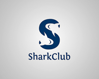 以鲨鱼为元素的创意logo设计