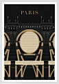 Illustration, Paris Print, Paris, Pont Neuf - 13x19 Art Print, Art Poster, Paris Illustration, Black and Gold Paris Bridge, Chair