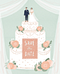 新婚蜜月婚礼系列插画PSD高清分层素材 ti331a1906_平面设计_绘画插图