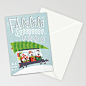 Happy Elephant Dashing Through the Snow Stationery Cards