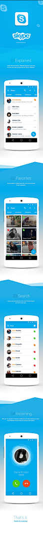 Now this is a great example of #MaterialDesign: a Skype #redesign for Android brings out the best of Lollipop.