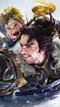 white paternal love, xi zhang : Varian Wrynn with son Anduin Wrynn