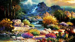 高清晰如画般的水墨风油画风景集锦壁纸---酷图编号1154394