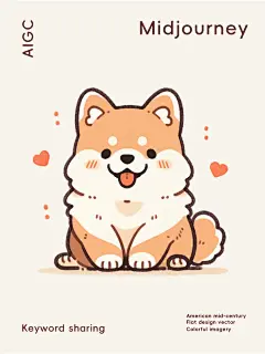 咒语分享✨小狗简笔画UI扁平风插画 - 小红书