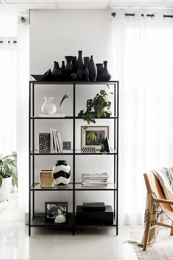 black ikea shelves |...