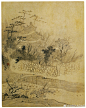  清 石涛 《黄山图册》① 】册页（共二十一开），纸本设色，34.5×20.8cm×21，北京故宫博物院藏。画黄山各处风景，虽无标题，但从景物可知何处，如莲花峰、蒲团松等。画家以水墨和设色去描绘黄山的姿态，从意象写生去观察表现心中黄山的美。用笔构图，显得漫不经意，皴法用笔，或长或短，不拘一格，灵活多变，取景构图则贴近于生活原形，目之所遇，随手拈来，笔随心转，不求完美