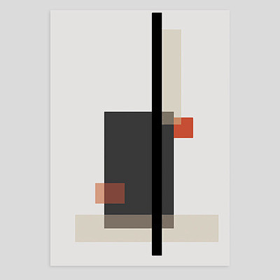 包豪斯风格黑白色块抽象装饰画现代简约办公室书房客厅挂画无框画淘宝