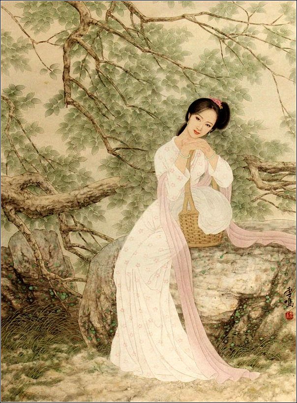 古典美女，如花照水！