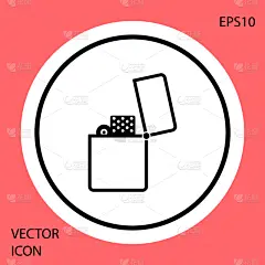 分离着色,黑色,打火机,计算机图标,红色背景,一次性物品,热,铬合金,塑胶,易燃品