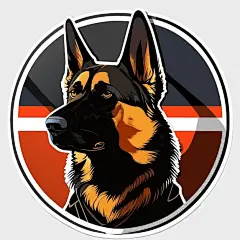德国牧羊犬德牧黑贝插画矢量图设计素材