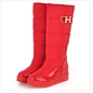 2013冬季新款女鞋防滑厚底女士保暖雪地靴中筒靴平跟真皮女鞋红色-淘宝网