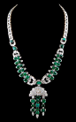 Platinum Diamond & Emerald Necklace