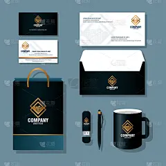 品牌模型企业形象，文具用品模型，黑色与金色标志