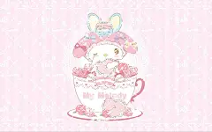 满满的花花美乐蒂手机壁纸1张＋电脑桌面1张 不暗抱枕melody茶杯-淘宝网