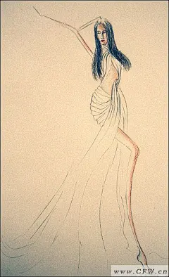 手绘时装效果图-婚纱礼服设计-服装设计