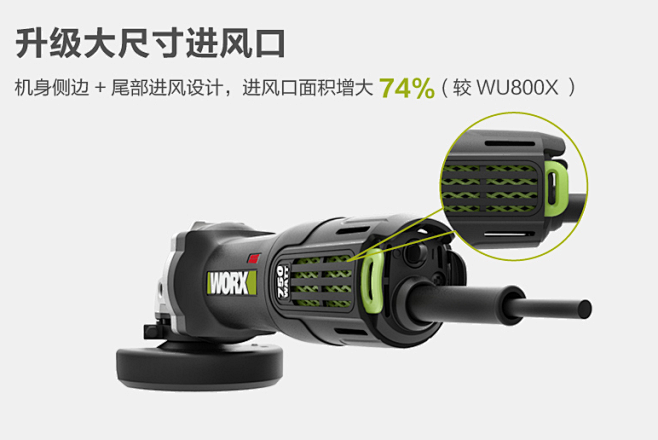 威克士多功能家用角磨机WU810 抛光打...