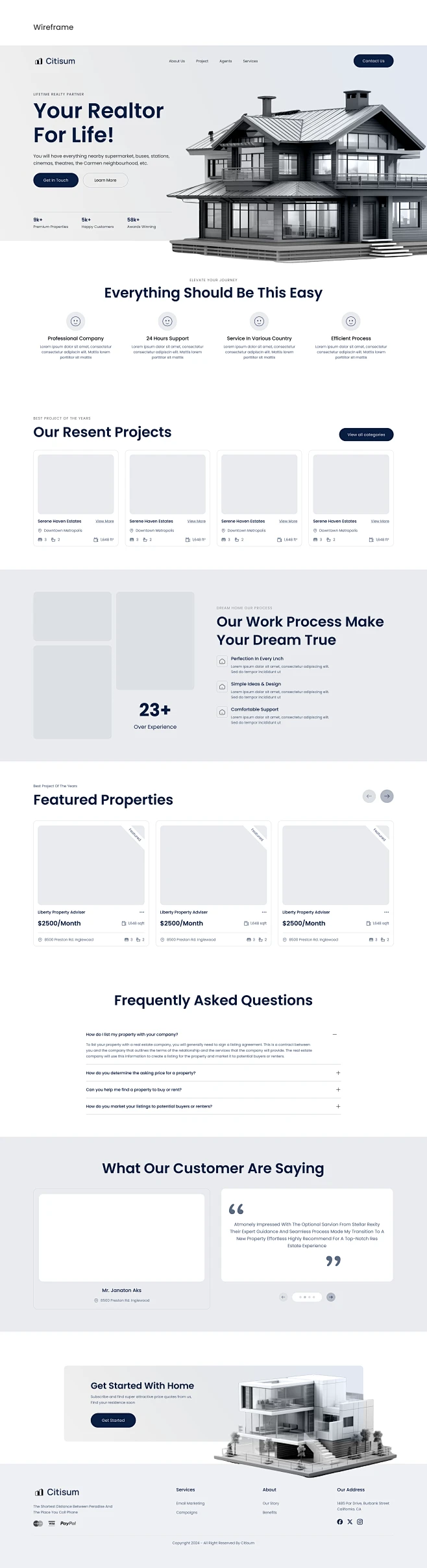 real estate landing page ui ux ui design Web Design user interface ...