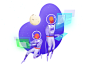 The Brave Guy - Astronaut code coding programmer space moon technician astronaut design hero icon ui illustration