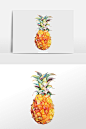 清新唯美水彩手绘水果菠萝插画