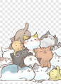 手绘小猫漂浮元素PNG图片 来自PNG搜索网 pngss.com 免费免扣png素材下载！