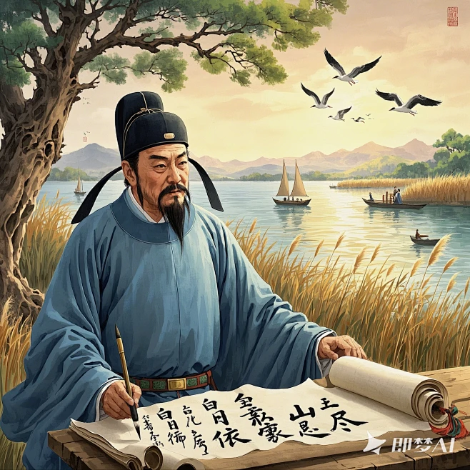 中国风古代场景人物竹林植物桃花 (70)-花瓣网