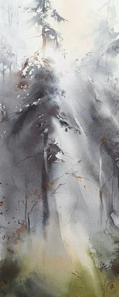 水彩插画#壁纸# 示绮的每日灵感第11期，快来看#神仙画画# ，水的魔法---俄罗斯水彩画家Ilya Ibryaev ​​​​