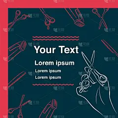 横幅模板的帖子，故事。发型师海报或网页的网站。美发课程或网络研讨会的模板。发型师海报或网页的网站。理